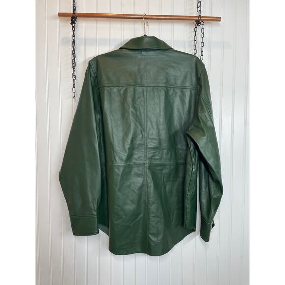 NWT REVOLVE Nikko Leather Shacket in GreenL'Academie Moto Biker Outdoor Size M - Picture 3 of 9